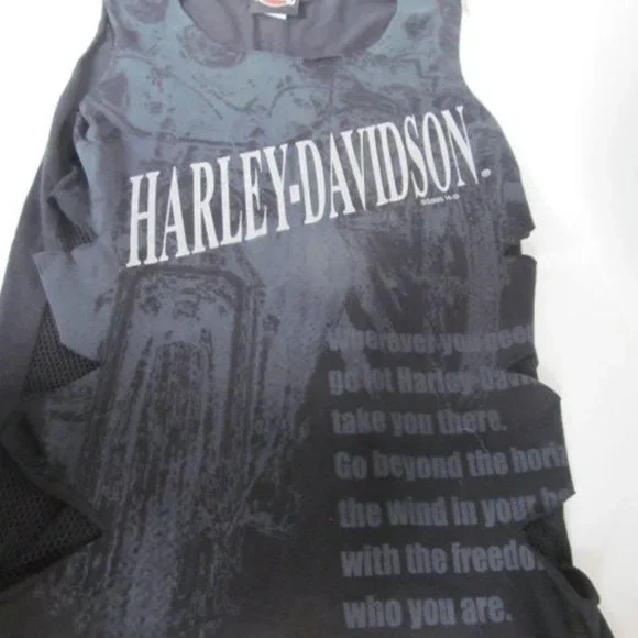 SOLD Distressed Cut Outs Womens sz s Harley Davidson T Shirt Womens small Harley - Picture 1 of 6